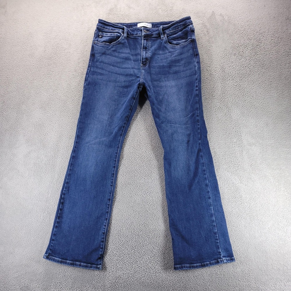KanCan Jeans Womens 16 Blue Mid Rise Bootcut Dark Wash Stretch BT1071TC-2-SF